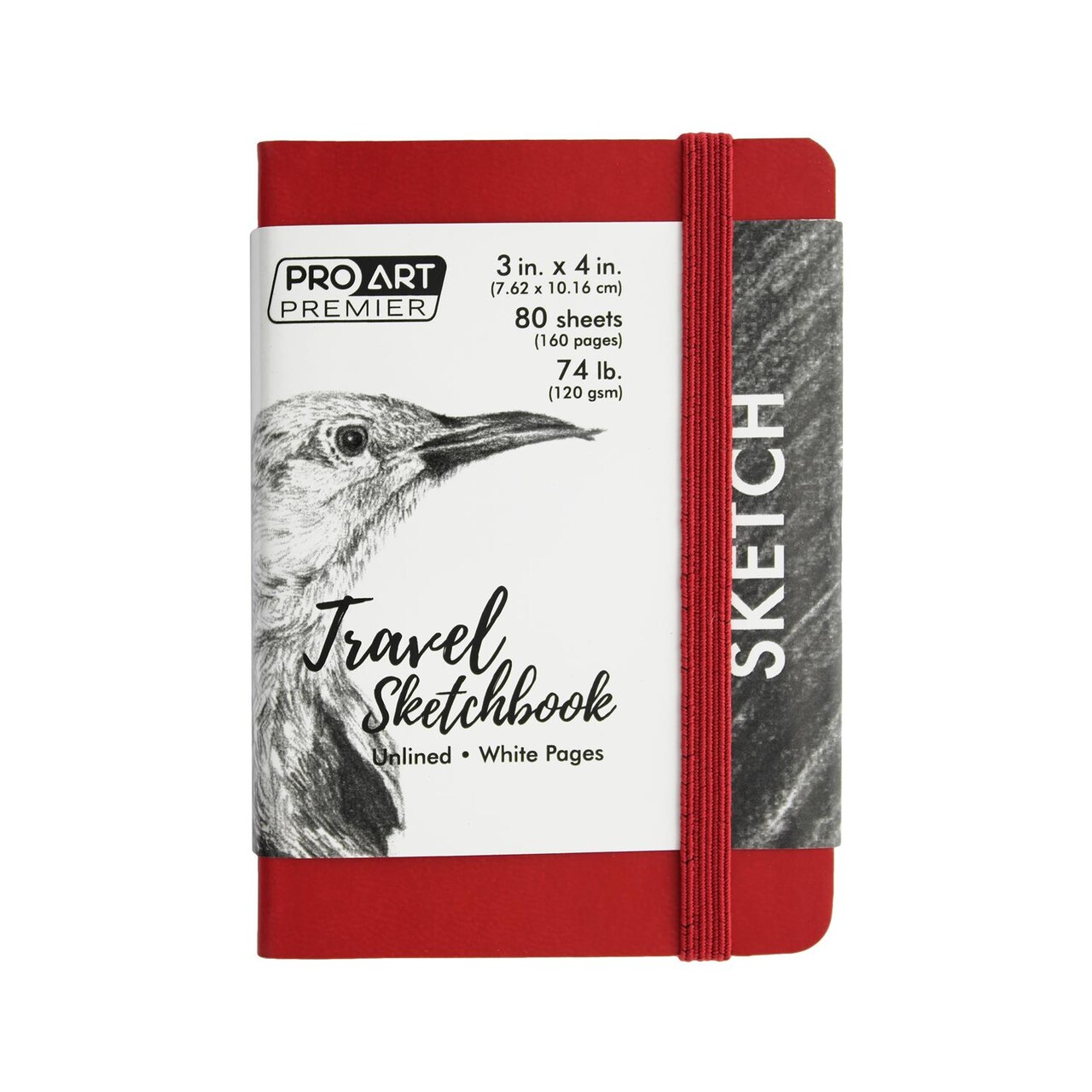Pro Art Premier Sketch Book Travel 4"x 3" White 74lb Red 80 Sheets, Sketch Book, Sketchbook, Drawing Pad, Sketch Pad, Drawing Paper, Art Book, Drawing Book, Art Paper, Sketchbook for Drawing